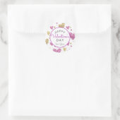 バレンタインデーのシール，ハートシール， ラウンドシール (バッグ)