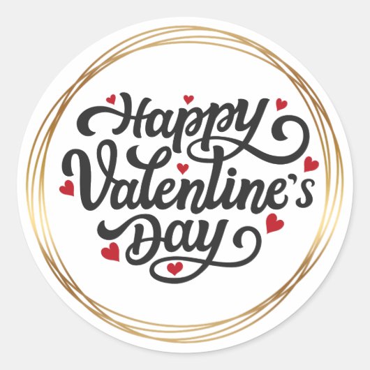 バレンタインデーのシール ラウンドシール (正面)