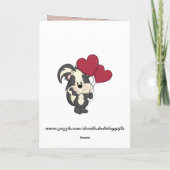 バレンタインデーのスカンクのグリーティングカード シーズンカード (裏面)