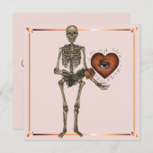 バレンタインデーのスケルトンハートスタイル シーズンカード (正面/裏面)