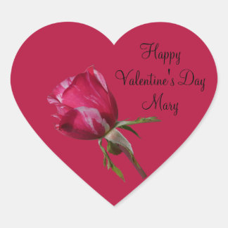 バレンタインデーのステッカーレッドローズラベル ハートシール