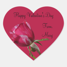 バレンタインデーのステッカーレッドローズラベル ハートシール