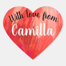 バレンタインデーのステッカー焼いたグッズハート