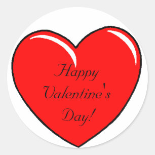 バレンタインデーのステッカー ラウンドシール