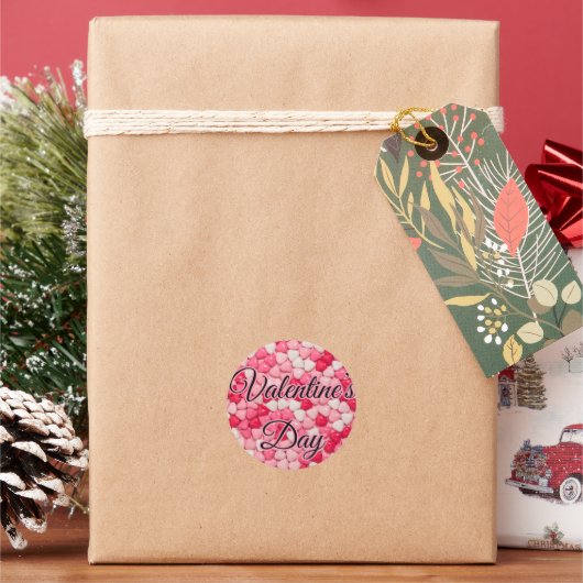 バレンタインデーのステッカー ラウンドシール (クリスマス)