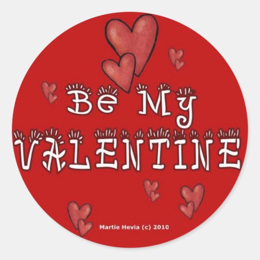 バレンタインデーのステッカー(2) ラウンドシール (正面)