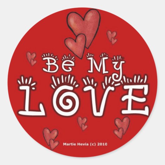 バレンタインデーのステッカー(3) ラウンドシール (正面)