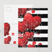 バレンタインデーのストライプ贅沢 シーズンポストカード (正面/裏面)