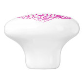 バレンタインデーのスパイラル手書きピンクハート セラミックノブ (側面)