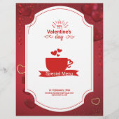 バレンタインデーのスペシャルメニューカード チラシ (正面)