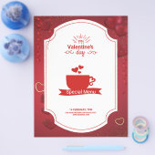 バレンタインデーのスペシャルメニューカード チラシ (シングル)