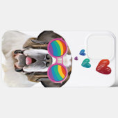 バレンタインデーのセントバーナード犬とハート Case-Mate iPhoneケース (裏面 (横))