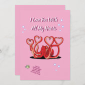 バレンタインデーのタコのハート シーズンカード (正面/裏面)