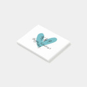 バレンタインデーのターコイズハートネームレター ポストイット (アングル)