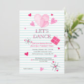 バレンタインデーのダンスパーティー招待状 招待状 (スタンド正面)