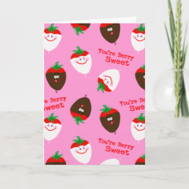 バレンタインデーのチョコレートがイチゴを浸した カード