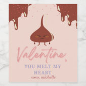 バレンタインデーのチョコレートのメルト ワインラベル (シングルラベル)