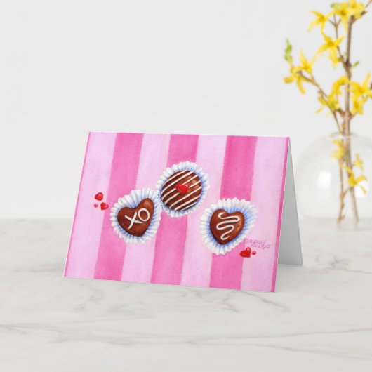 バレンタインデーのチョコレートハートグリーティングカード カード (黄色い花)