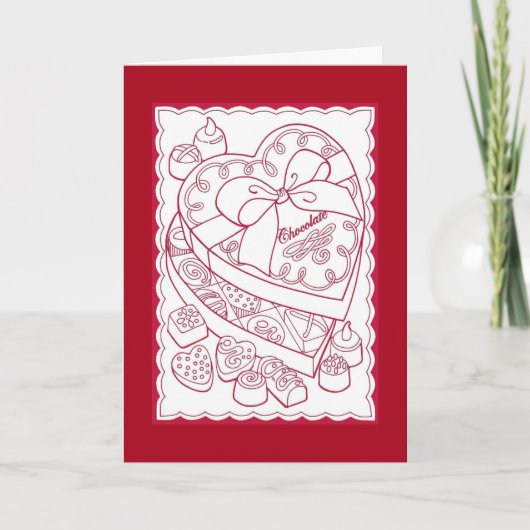 バレンタインデーのチョコレート箱 シーズンカード (正面)