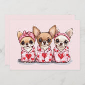 バレンタインデーのチワワ犬 シーズンカード (正面/裏面)