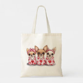 バレンタインデーのチワワ犬 トートバッグ (裏面)