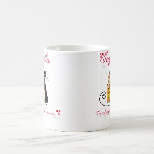 バレンタインデーのテキーラ猫のコーヒー・マグ コーヒーマグカップ (中央)