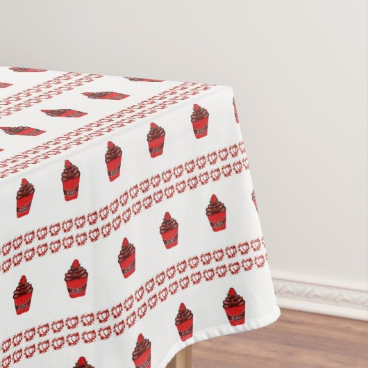 バレンタインデーのテーブルクロスカップケーキ テーブルクロス (インサイチュ)