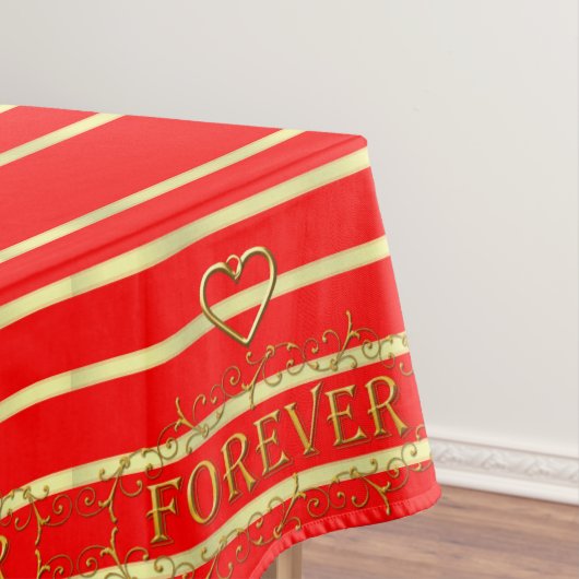 バレンタインデーのテーブルクロス 赤 永遠に ゴールド テーブルクロス (インサイチュ)