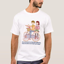 バレンタインデーのテーマのカップルデザイン Tシャツ