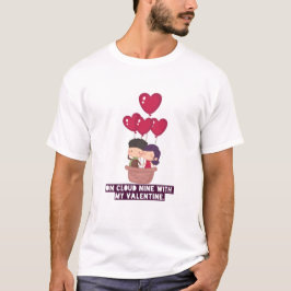 バレンタインデーのテーマのカップルデザイン Tシャツ
