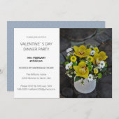 バレンタインデーのディナーパーティーモダンスクリプトの写真 シーズンカード (正面/裏面)