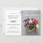 バレンタインデーのディナーパーティーモダンスクリプトの写真 シーズンカード (正面)