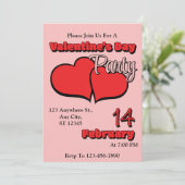 バレンタインデーのディナーパーティー招待状 招待状 (スタンド正面)