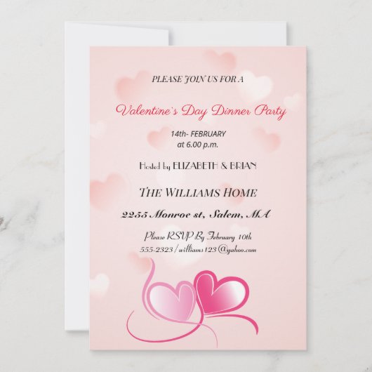 バレンタインデーのディナーパーティー シーズンカード (正面)