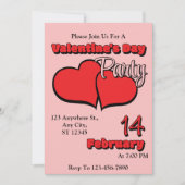 バレンタインデーのディナー・パーティー招待状 招待状 (正面)