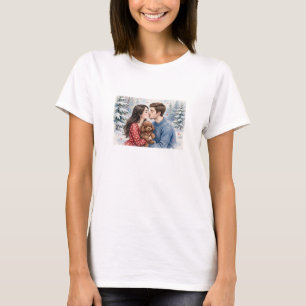 バレンタインデーのトイプードルカップル ロマンチック Tシャツ