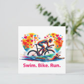 バレンタインデーのトライアスロン枕、スイム バイク ラン シーズンカード (スタンド正面)