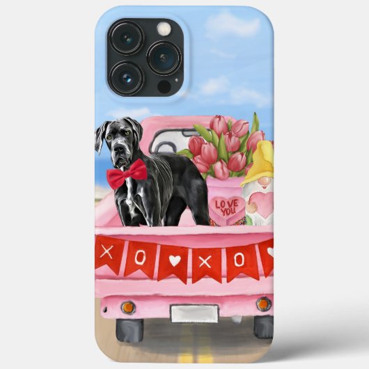 バレンタインデーのトラック グレートデン Case-Mate iPhoneケース (裏面)