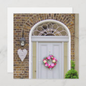 バレンタインデーのドアグリーティングカード シーズンカード (正面/裏面)