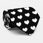 バレンタインデーのネックタイと白いハートパターン ネクタイ (ロール)