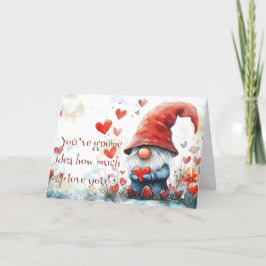 バレンタインデーのノームのグリーティングカード シーズンカード