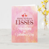 バレンタインデーのハグとキス カード (黄色い花)