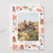 バレンタインデーのハッピーフォトホリデーカード シーズンカード (正面)