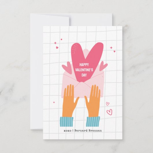 バレンタインデーのハッピー写真カード 招待状 (正面)