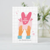 バレンタインデーのハッピー写真カード 招待状 (スタンド正面)