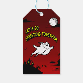 バレンタインデーのハロウィンゴースト ギフトタグ