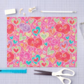 バレンタインデーのハートおよび花 薄葉紙 (クラフト)