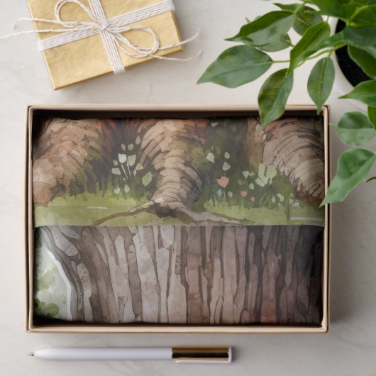 バレンタインデーのハートが木の切り離しに刻まれる 薄葉紙 (ギフト)