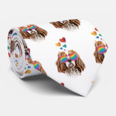 バレンタインデーのハートとカバリエのキングドッグ ネクタイ (ロール)