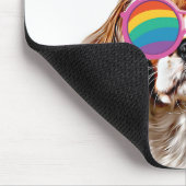 バレンタインデーのハートとカバリエのキングドッグ マウスパッド (コーナー)